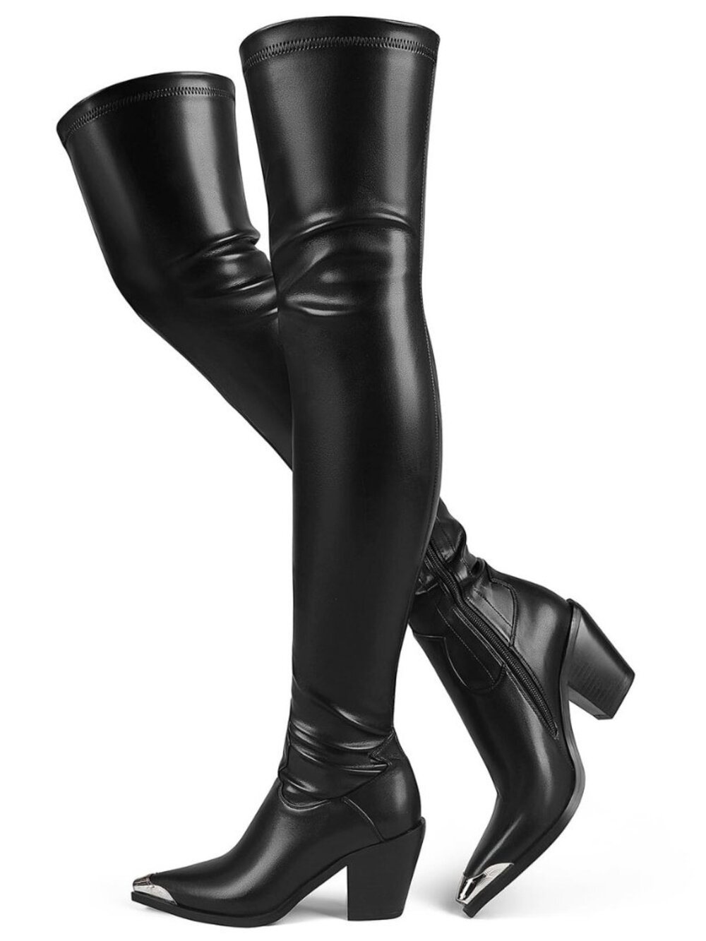 Women Over-The-Knee Boots Pointed Toe Black